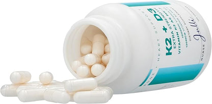 Vitamin K2 + D3 Extra Strength Supplement - 120 Capsules with MK-7 for Bone and Heart Health Support - Essential Nutrients for Calcium Absorption and Immune Function