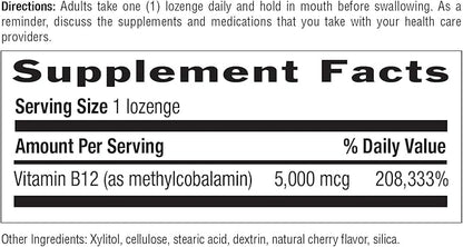 Country Life Methyl B12, Supports Energy & Stamina, 5,000mcg, 60 Lozenges, Certified Gluten Free, Certified Vegan, Certified Non-GMO Verified