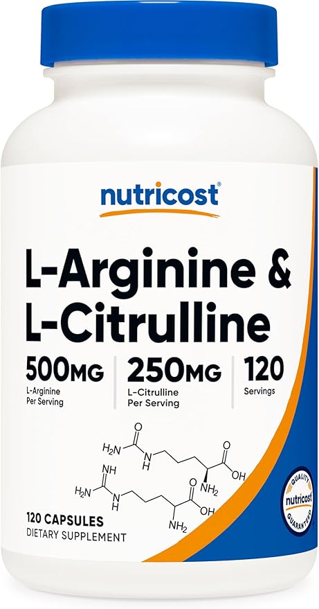 Nutricost L-Arginine L-Citrulline Complex 750mg, 120 Capsules - Non-GMO