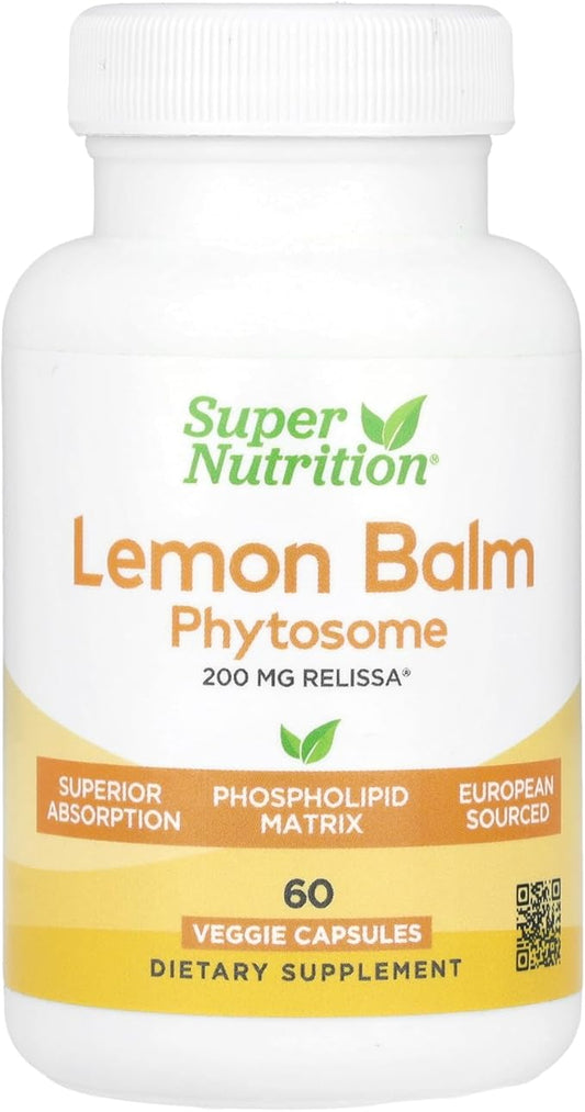 Super Nutrition Lemon Balm Phytosome, 200 mg, 60 Veggie Capsules