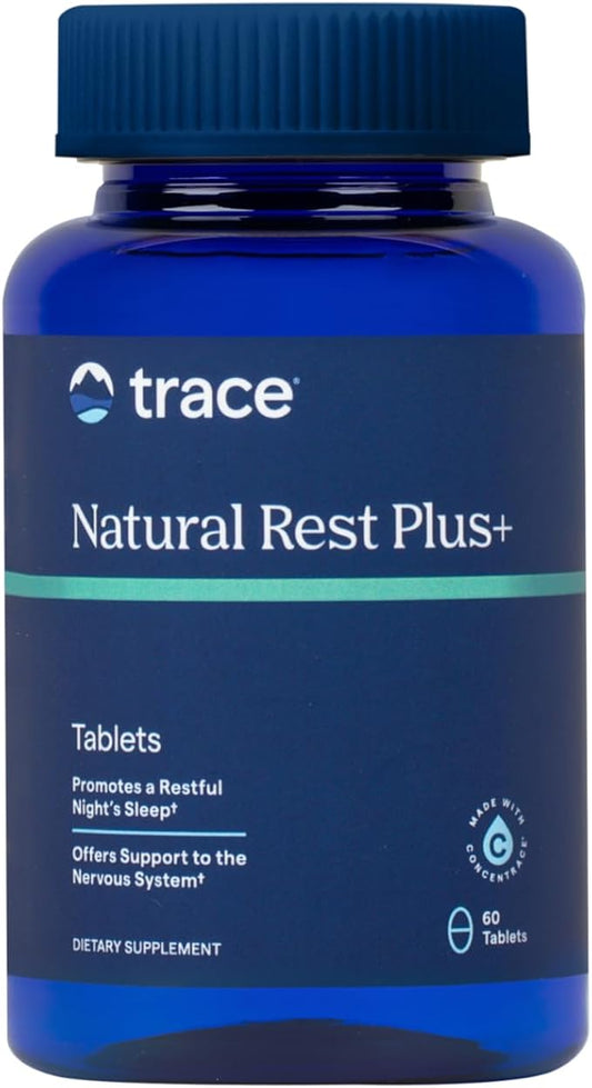 Trace Minerals Natural Rest Plus - Dietary Supplement for Regular & Restful Sleep Support - Health Supplement with Magnesium to Support Relaxation - Herb & Enzyme Blend - 60 Tablets (30 Servings)