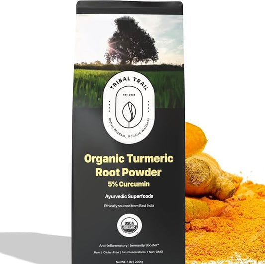 Organic Turmeric Powder | 7.05 oz | USDA Organic & Non-GMO | Turmeric Curcumin Supplement from India | Lab Tested for Purity | Rich in Antioxidants