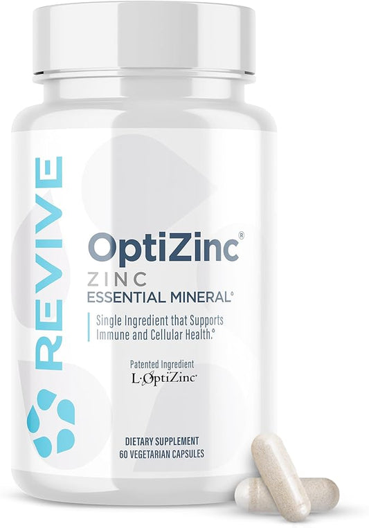 Revive MD Zinc Mineral Supplement for Men & Women - Supports Immunity & Cellular Health with 50mg OptiZinc - Antioxidant & Immune Support - 60 Capsules
