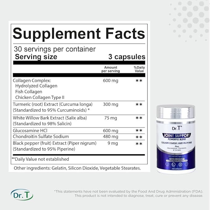 Dr. T Joint Health Bundle: Glucosamine/Chondroitin MSM Cream with Collagen + Joint Support Supplement | Athlete-Grade Joint & Muscle Relief | Non-GMO, Gluten-Free, Made in USA