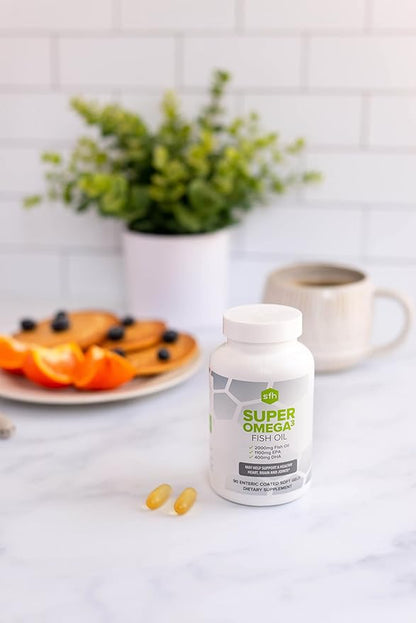 SFH Super Omega 3 Fish Oil Capsules Highly Concentrated 2000mg Omega 3 | Sustainably Sourced Alaskan Pollock Fish Oil for Heart Joint Brain Health (Capsule, 90ct)