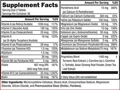 Women's 50+ Formula Multivitamin with Brilliant Blend - Daily Nutritional Support for Women Over 50 (60 Count)