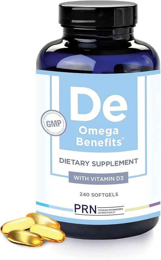 PRN DE Omega Benefits (Original Formula - 4 Per Day Serving) - Support for Eye Dryness - 2240mg EPA & DHA in The Triglyceride Form | 2 Month Supply