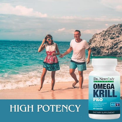 Dr. Newton’s Naturals OmegaKrill Pro EPA & DHA, Omega 3, Pristine Krill Oil – Brain, Joints, Eyes - 60 Softgels