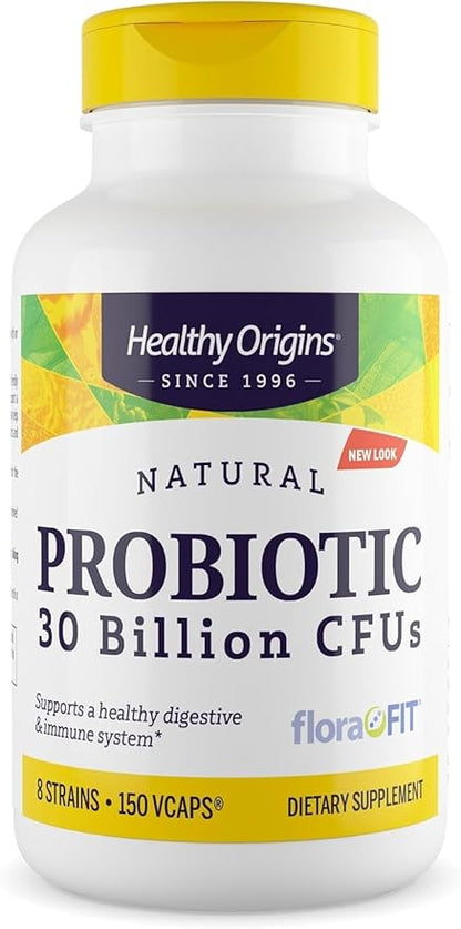 Healthy Origins Probiotic 30 Billion CFU's (Shelf Stable, Non-GMO, Gluten Free, Digestive Health, Gut Health, Immune Support), 150 Veggie Caps