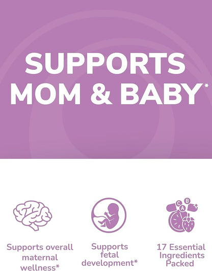 Lunakai USA Made Prenatal Vitamins for Women with Iron & Folic Acid - Delicious Prenatal Gummies, Non-GMO, Gelatin-Free, 60ct