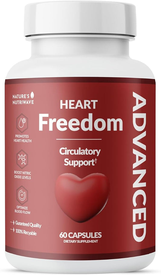 Heart Freedom - Plant-Based Supplement with Garlic, Hibiscus, and Hawthorn Berry | Non-GMO, Natural Ingredients | Made in USA, GMP-Certified | 60 Capsules, 1 Month Supply