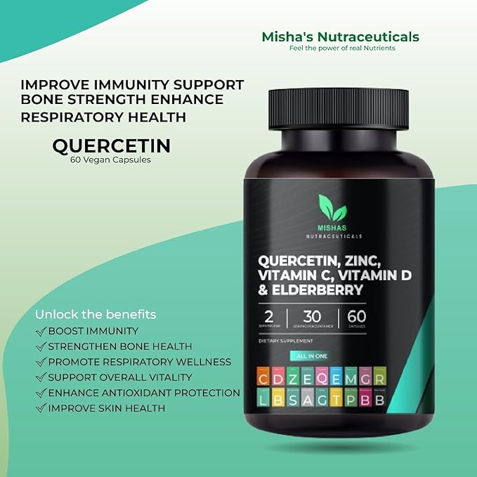Bundle - Milk Thistle & Quercetin 60 Vegan Capsules - Total 120 Capsules