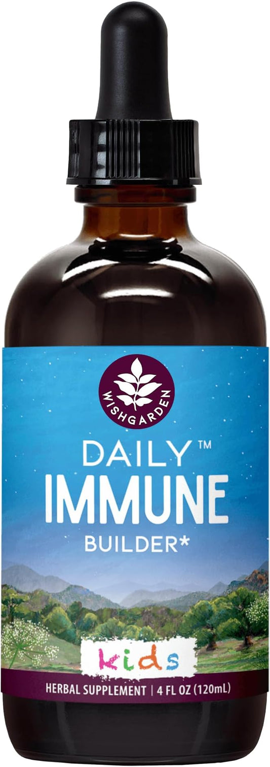 WishGarden Herbs Daily Immune for Kids - Daily Immune Support Formula for Children, Herbal Immune Defense & Immune System Booster with Black Elderberry & Echinacea, Kids Immune Support Supplement, 4oz