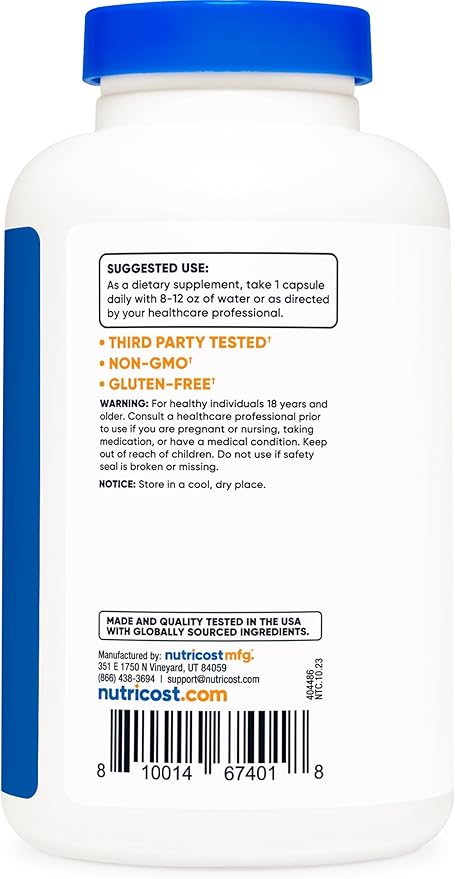 Nutricost R-Alpha Lipoic Acid 100mg, 240 Capsules - Veggie Caps, Vegan, Non-GMO, Gluten Free