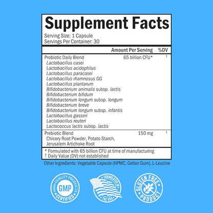 Organic Turmeric Curcumin and Ginger Supplement (1 Month Supply) Plus 65 Billion CFU Daily Probiotic Supplement (1 Month Supply)