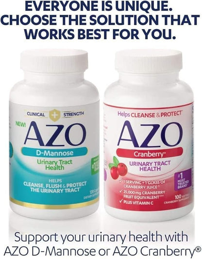 AZO Cranberry Pro Softgels (100 Count) +Urinary Tract Infection (UTI) Test Strips (3 Count) + D-Mannose for Urinary Tract Health (120 Count)