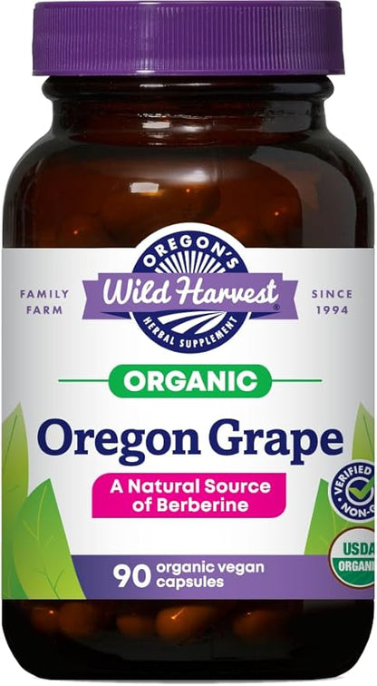 Oregon's Wild Harvest, Certified Organic Oregon Grape, Berberine Supplement, 1140 mg, 90 Count