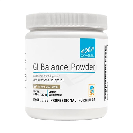XYMOGEN GI Balance Powder - Soothing GI Tract Support with Marshmallow Root, Licorice, Quercetin, Zinc L-Carnosine, Aloe, Gastric Mucin - Supports Gut Health + Healthy Bowel Function - Chai (6.77 oz)