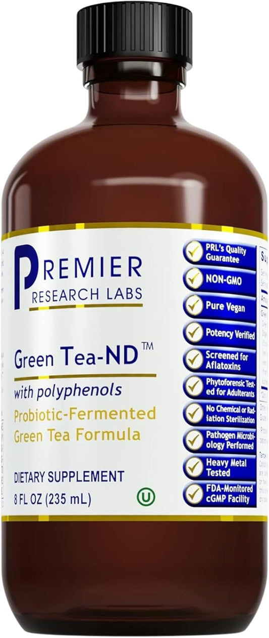 Premier Research Labs Green Tea-ND - Liquid Green Tea Extract with Fermented Supplement Formula - Probiotic Herbal Digestive Supplement with Vegan Formula* - 8 fl oz