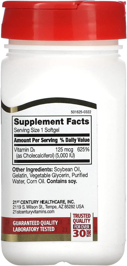 21st Century D 5000 IU Tablets, 110 Count