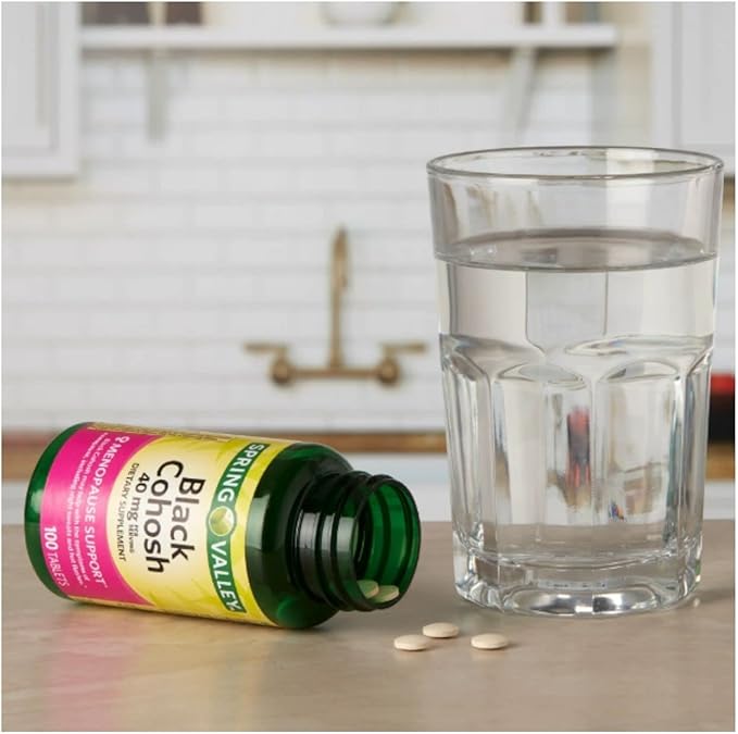 Spring Valley Black Cohosh - Menopause Support 40 mg, 100 Count + STS Sticker.