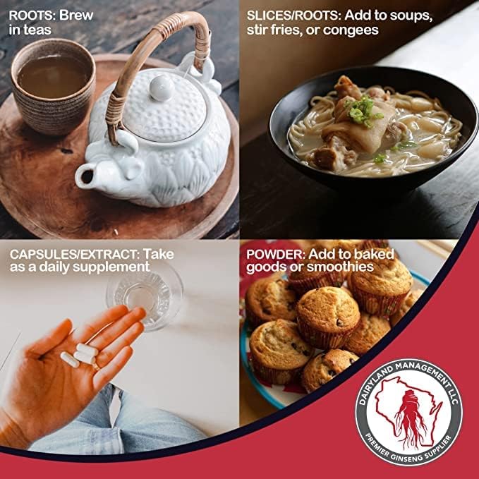 Red Panax Ginseng Root - 8 oz Pack of Korean Panax Ginseng Root - Authentic Panax Ginseng - Non-GMO, Gluten Free Ginseng Root - Use Ginseng in Soup, Tea, Congee