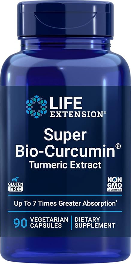 Life Extension Super Bio-Curcumin Turmeric Extract 400mg, 90 Veg Caps - Vegetarian Capsules - Non-GMO - Highly Absorbable