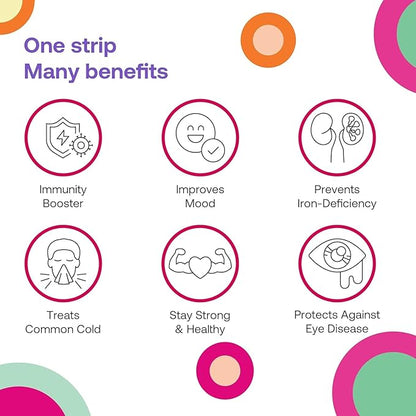DISO - Vitamin C - Oral Dissolvable Supplement Strips, Elderberry Flavor, Boosts Immunity, Vegan, Zero Sugar, Maximum Absorption, Gluten Free, Individually Wrapped, 30 Ct