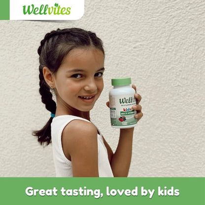 Kids Multivitamin Gummies - Sugar Free, Vegan, Non-GMO, Vitamin A, D, B6, B12 and C - No Artificial Sweeteners, Gluten-Free, Gelatin-Free - 60 Count (30 Day Supply)