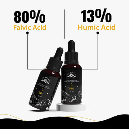 Natural Dried Himalayan Shilajit Liquid Drops, Most Premium & Potent Gold Graded Shilajit Drops Above 17000FT Directly from The Source (30ML Pack), Rich in Fulvic Acid Humic Acid