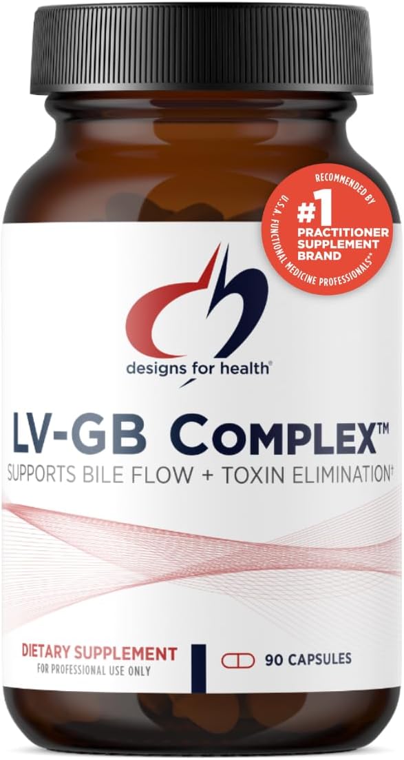 Designs for Health LV-GB Complex - Liver Detox Supplements for Gallbladder Support with Milk Thistle, Artichoke, Vitamins + Ox Bile - Supports Bile Flow + Toxin Elimination (90 Capsules)