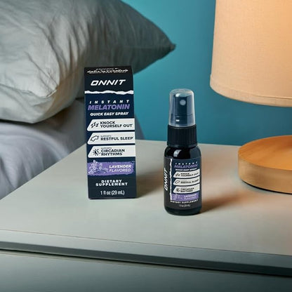ONNIT Melatonin Liquid Sleep Support Spray, Lavender Flavor, Sleep Support Melatonin Spray for Adults, 3mg Melatonin per Spray, 1 fl oz
