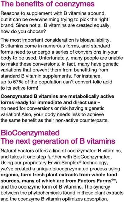 Natural Factors Biocoenzymated Methylfolate 1000Mcg, 60 CT