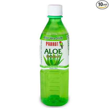 Parrot Brand Aloe Vera Juice Drink Original Flavor 500mL 16.9 fl.oz. (Pack of 10)