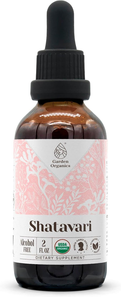 Shatavari USDA Organic Alcohol-Free Extract | Dietary Supplement, High-Potency Tincture | Natural Certified Organic Shatavari (Asparagus racemosus) Dried Root (2 oz)