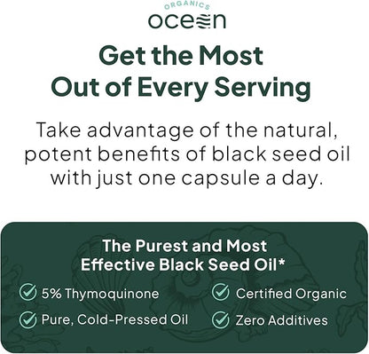 Better Organic Black Seed Oil Cold Pressed - Pure Nigella Sativa Oil for Immune Support - 5% Thymoquinone - Support Memory, Vitality, and Cellular Health