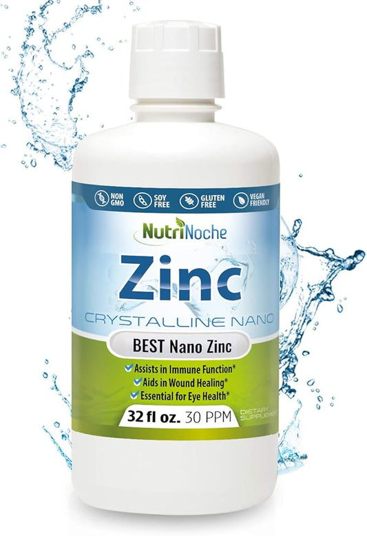 NutriNoche Pure Crystalline Liquid Zinc Supplement - 30 PPM - Colloidal Minerals