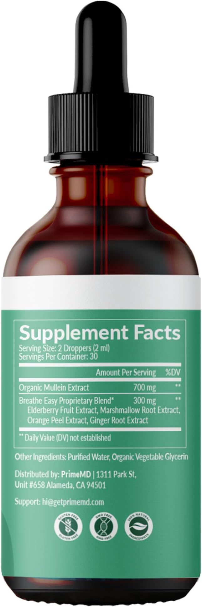 5-in-1 Mullein Drops for Lungs and Bronchial - Respiratory Lung Health Support with Mullen Leaf Extract for lungs - Mullein Tincture with Elderberry, Marshmallow, Ginger Root (120 Servings) (4-pack)