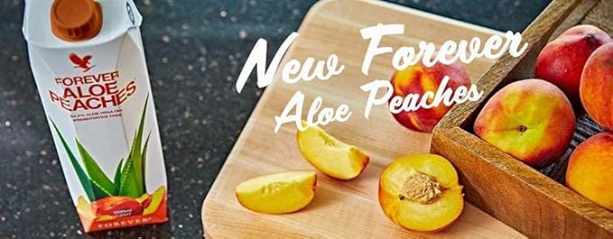 Forever Living - Aloe Peaches, Pure Aloe with Real Peach Flavor, Supports Digestion and Immune System, Vegan and Gluten-Free, 33.8 fl oz, 1 Pack