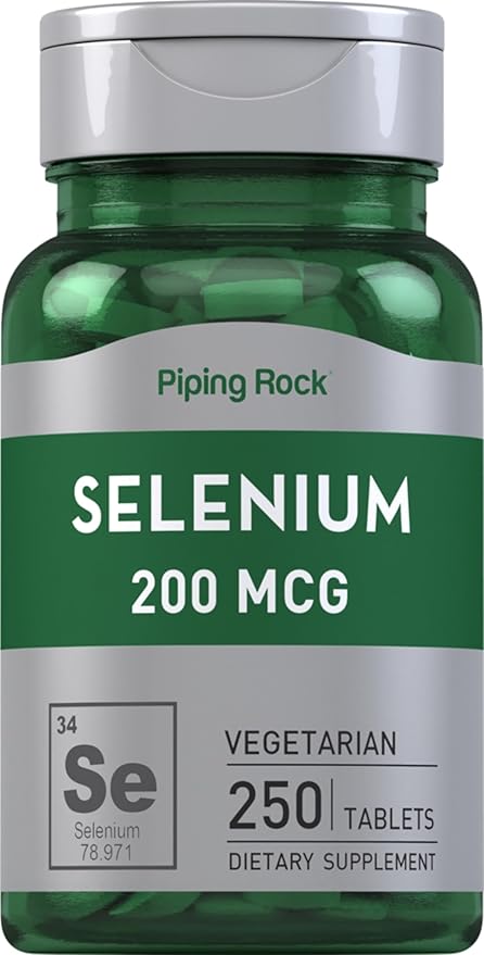 Piping Rock Selenium 200mcg Supplement | 250 Tablets | Vegetarian, Non-GMO, Gluten Free