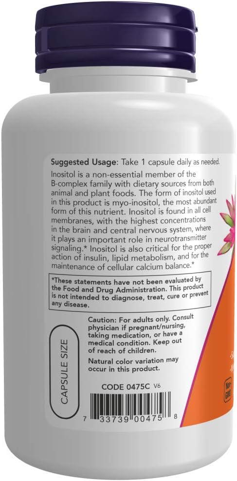 NOW Foods Inositol, 100 Capsules / 500mg