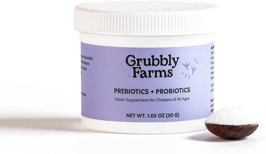 Grubbly Farms Prebiotics + Probiotics for Chickens (30 Day)