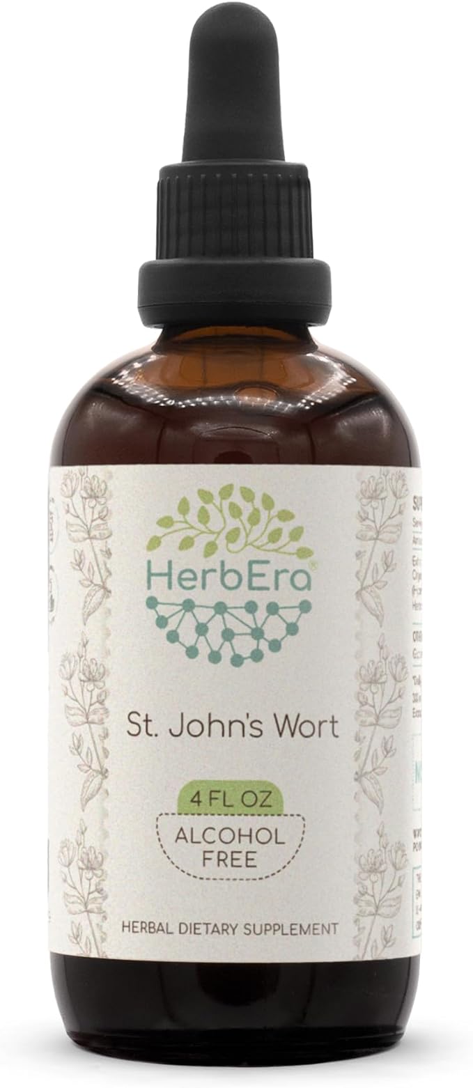 St. John's Wort B120 Alcohol-Free Herbal Extract Tincture, Super-Concentrated Saint John's Wort (Hypericum Perforatum) Dried Herb (4 fl oz)