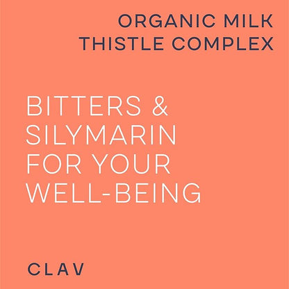 CLAV Organic Milk Thistle & Artichoke Extract Complex -Rich in Silymarin & Bitters - Liver Support + Detox Supplement - 120 Capsules (60 Days Supply) - Vegan - Made in Germany