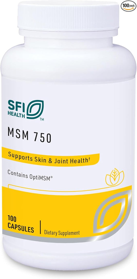Klaire Labs MSM 750 - Clinically Tested to Support Joint Comfort & Structure, Methylsulfonylmethane as OptiMSM (100 Capsules)