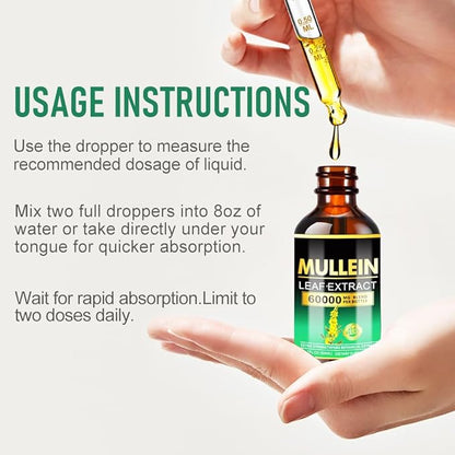 Centrum Mullein Drops for Lungs - Lung Cleanse - Leaf Extract - Herbal Supplements - Powerful Mullein for Immune Support,Detox & Respiratory Support (2 fl oz (Pack of 1))