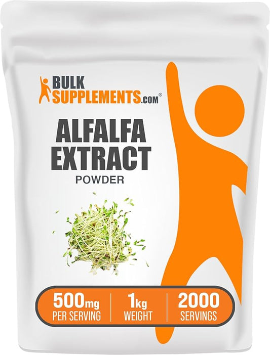 BulkSupplements.com Alfalfa Extract Powder - Greens Supplements - Green Superfood Powder - Breastfeeding Supplements - Alfalfa Powder (1 Kilogram)