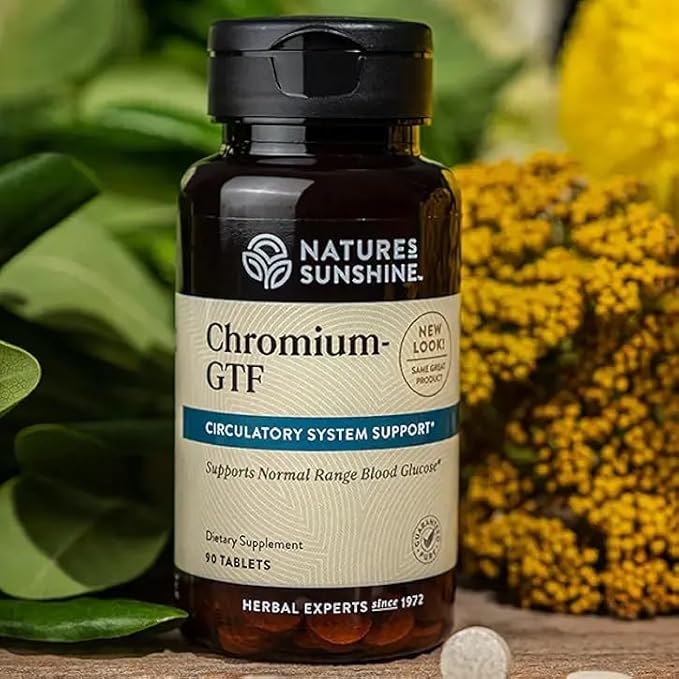 Nature's Sunshine Chromium GTF, 300MCG, 90 Tablets | Chromium Promotes Blood Sugar and Blood Fat Levels Already in the Normal Range and Helps Transport Glucose into Cells