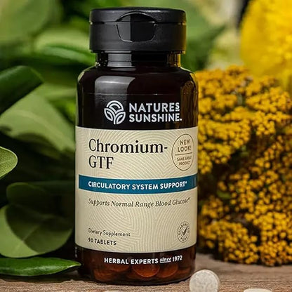 Nature's Sunshine Chromium GTF, 300MCG, 90 Tablets | Chromium Promotes Blood Sugar and Blood Fat Levels Already in the Normal Range and Helps Transport Glucose into Cells
