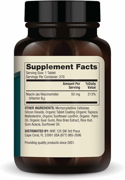 Dr. Mercola Niacinamide Vitamin B3-50 mg per Tablet - Supports Metabolic Health - Non-Flushing - Mini Tabs - Non-GMO, Gluten-Free & Soy-Free - 270 Servings (90 Tablets)